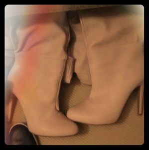 Thigh high Leather boot heels